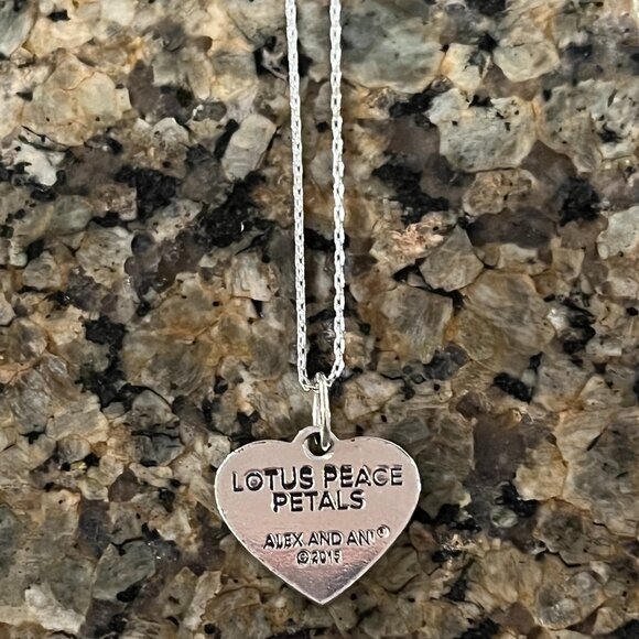 Alex and Ani Lotus Flower Peace Petals Silver Adjustable Necklace 10"- 13" - Picture 3 of 6